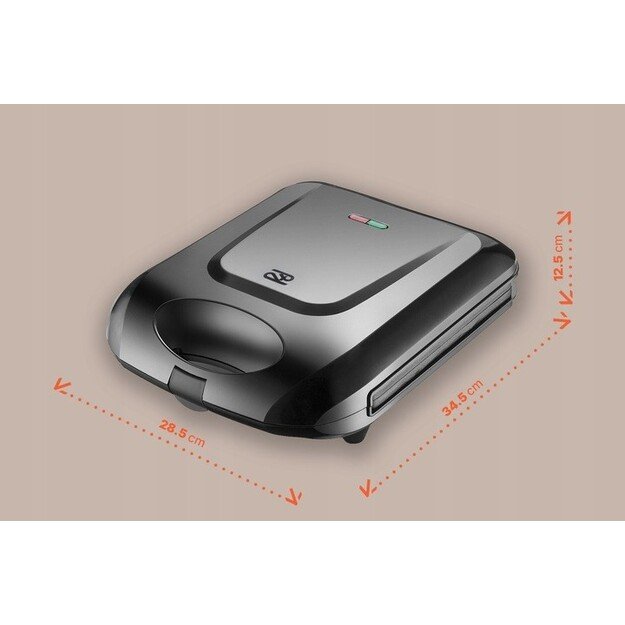 Promis STP 25 XXL sandwich maker, 4 toasts, 1400 W, black