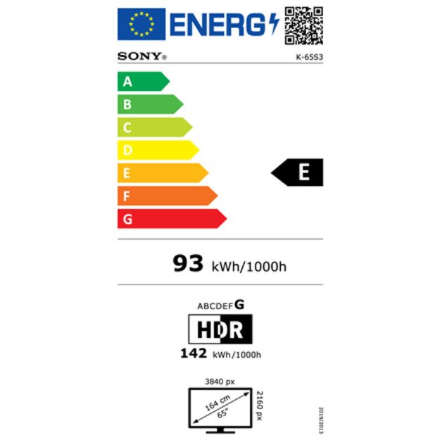 Sony K65S35B Bravia 3 | 65 | Smart TV | Android TV | QFHD | Black