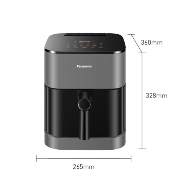 Panasonic NF-CC500SXE Air Fryer 5 liters, 1450 Watts, Cool touch housing, digital timer, LCD display, viewing window, automatic 7