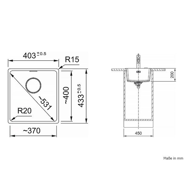 FRANKE Maris MRG 210-37, juoda matinė, 125.0683.232 1