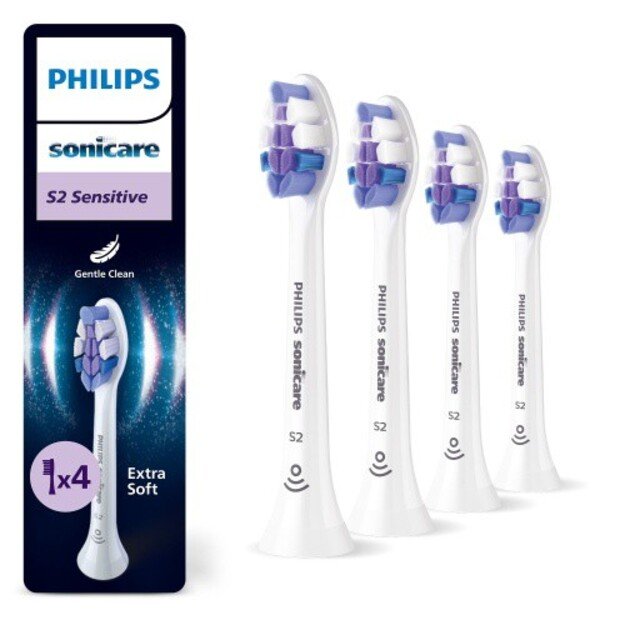Philips Sonicare S2 Sensitive HX6054/87 Sonic Dantų &scaron;epetėlio galvutės, Balta