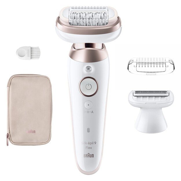 Braun Epilator | SES9-030 3D Silk-Epilk 9 Flex | Operating time (max) 50 min | Number of power levels 2 | Wet & Dry | White 1
