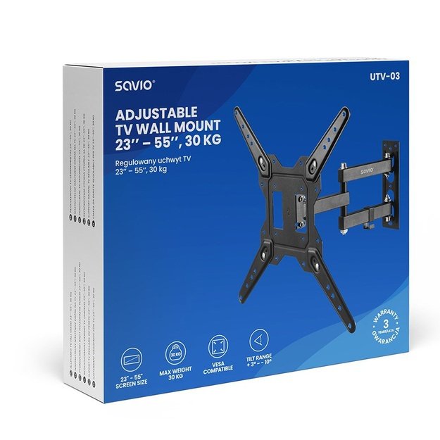 Savio UTV-03 TV mount/stand 139.7 cm (55 ) Black