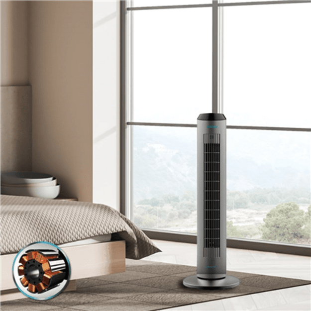 Cecotec EnergySilence 8190 Skyline Ionic | Tower Fan | Stand Fan | 60 W | Diameter 29 cm | Number of speeds 3 | Oscillation | Ti