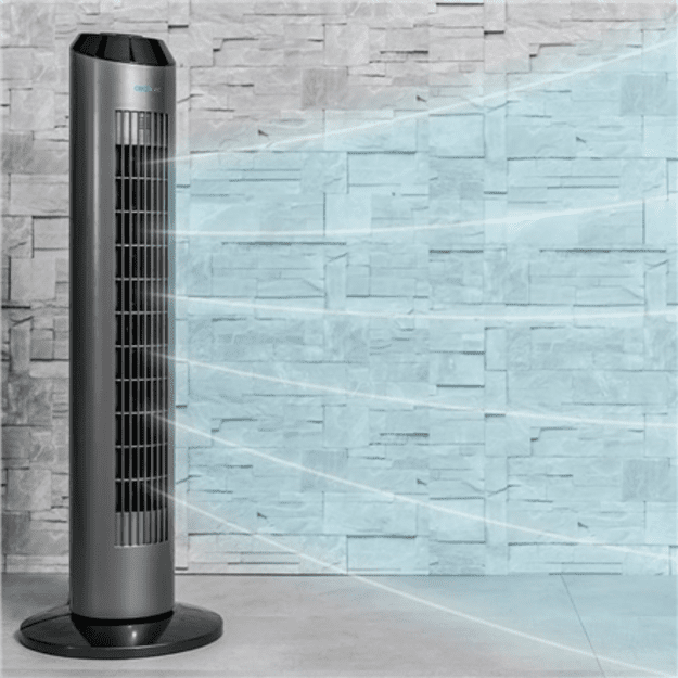 Cecotec EnergySilence 8190 Skyline Ionic | Tower Fan | Stand Fan | 60 W | Diameter 29 cm | Number of speeds 3 | Oscillation | Ti
