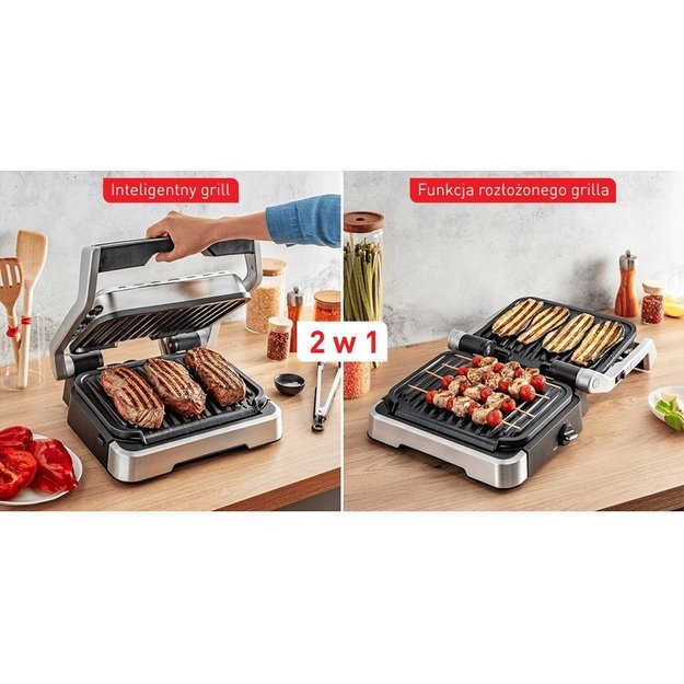 TEFAL | Optigrill 2in1 Electric Grill | GC772D30 | Electric Grill | 2100 W | Inox