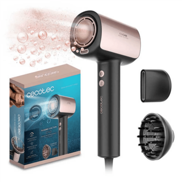 Cecotec Hair dryer | DryGlam Nano Plasma | 1600 W | Number of temperature settings 3 | Ionic function | Black