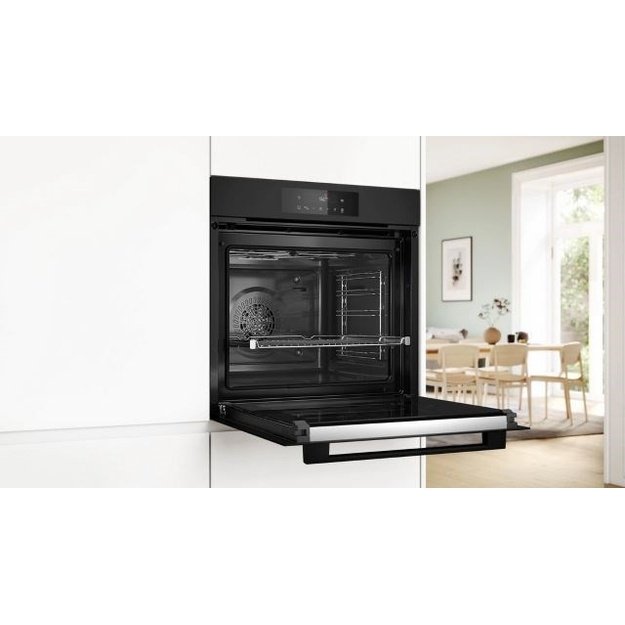 Built-in oven BOSCH HBA572EM3 jet black matt transparent, 60 x 60 cm, AirFry function