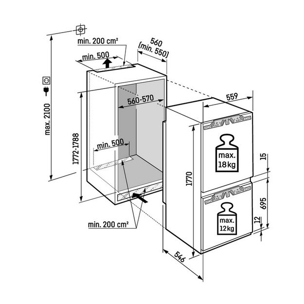 Įmontuojamas &scaron;aldytuvas Liebherr ICNb 5123 Plus NoFrost