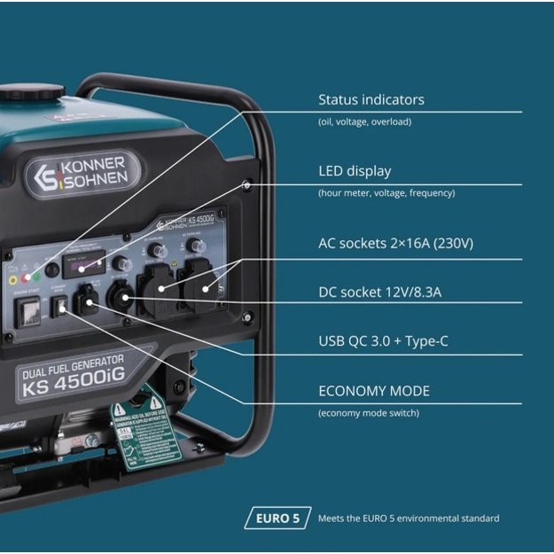 Inverterinis generatorius KS 4500iG KONNER  amp SOHNEN