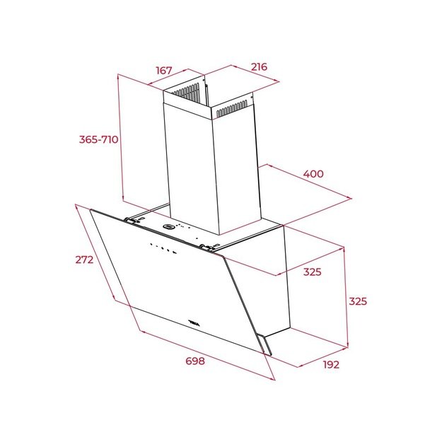 SLANTED WALL COOKER HOOD DVN 74030 WHT