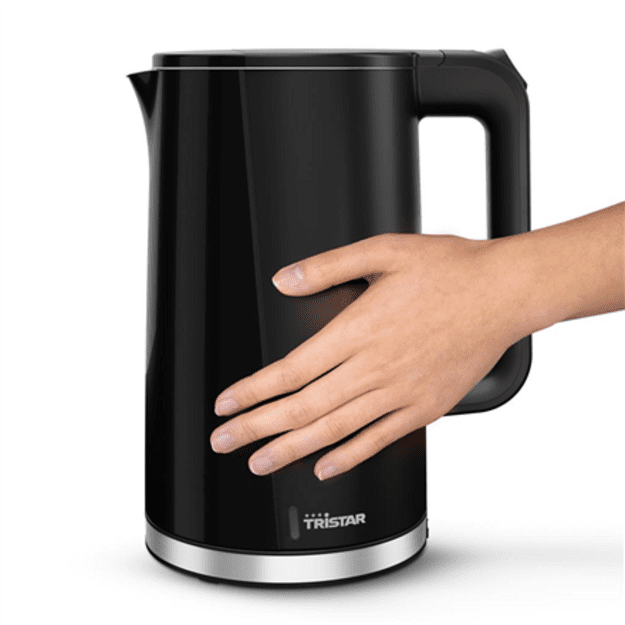 Tristar Double Walled Kettle | WK-3407 | Electric | 2200 W | 1.7 L | Plastic | 360&deg; rotational base | Black
