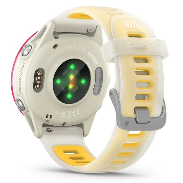 Garmin Forerunner 570 3.05 cm (1.2 ) AMOLED 42 mm Digital 390 x 390 pixels Touchscreen Pink, White Wi-Fi GPS (satellite)