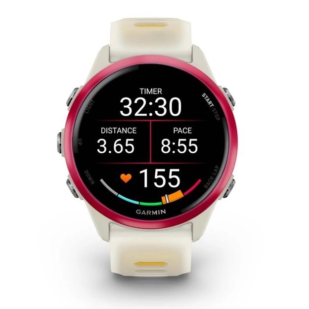Garmin Forerunner 570 3.05 cm (1.2 ) AMOLED 42 mm Digital 390 x 390 pixels Touchscreen Pink, White Wi-Fi GPS (satellite)