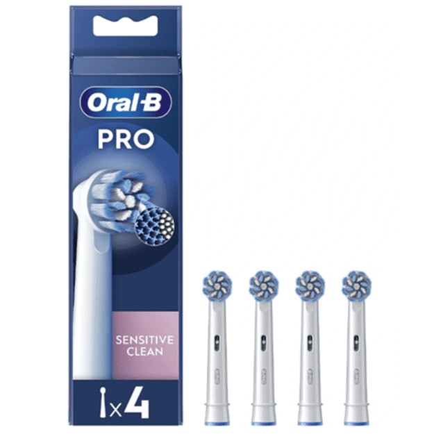 Oral-B | Replaceable toothbrush heads | EB60X-4 Sensitive Clean Pro | Heads | For adults | Number of brush heads included 4 | Wh