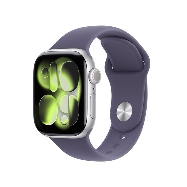 Apple Watch Series 11 GPS + Cellular 42mm Silver Aluminium Case with Purple Fog Sport Band - M/L