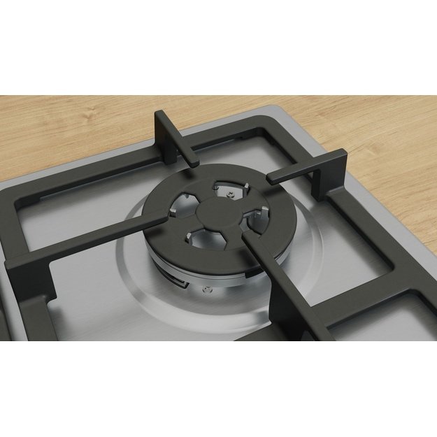 Bosch Serie 4 PGH6B5K90 hob Stainless steel Built-in 58 cm Gas 4 zone(s)