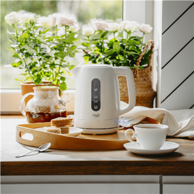 Adler Kettle | AD 1380w | Electric | 2200 W | 1 L | Polypropylene | 360&deg; rotational base | White