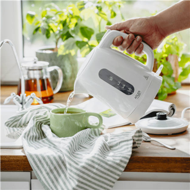 Adler Kettle | AD 1380w | Electric | 2200 W | 1 L | Polypropylene | 360&deg; rotational base | White