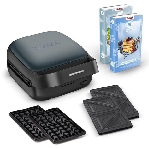TEFAL | Sandwich and Waffle Maker | Snack Colletion | 700 W | Number of plates 2 | Ceramic coating | Black
