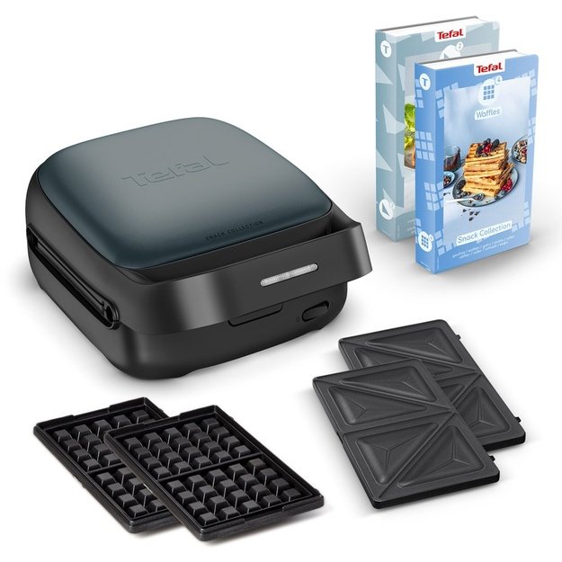 TEFAL | Sandwich and Waffle Maker | Snack Colletion | 700 W | Number of plates 2 | Ceramic coating | Black