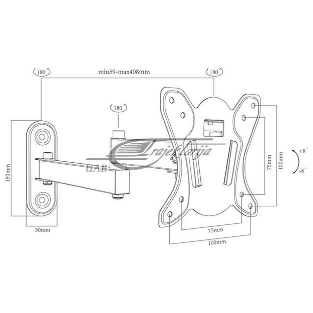 Mount for TV BLOW 76-855 (Wall, 10  - 27 , max. 20kg)