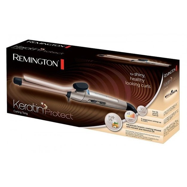 Curling iron for hair REMINGTON Keratin Protect CI5318 (silver color)