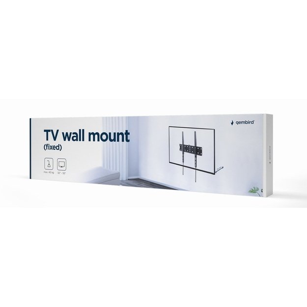 Gembird | Wall mount | WM-55F-02 | Fixed | 32-55   | Maximum weight (capacity) 40 kg | Black
