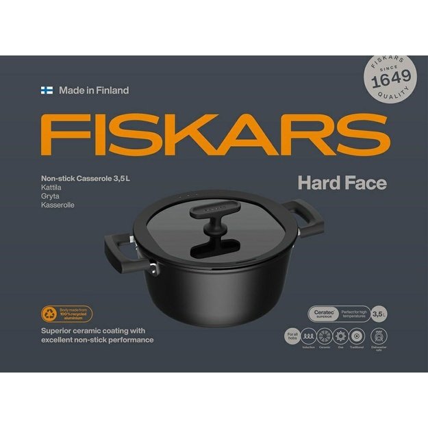 Pot 3.5 L with non-stick coating and lid Hard Face