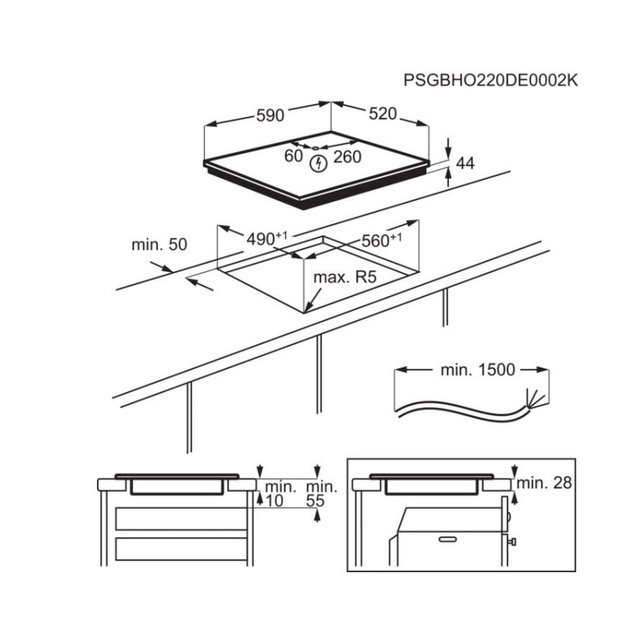 Electrolux EIT60433CT hob Black Built-in Zone induction hob 4 zone(s)