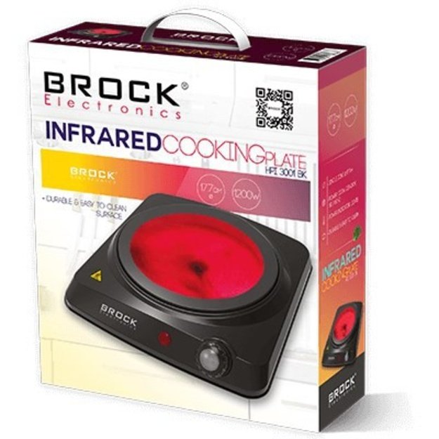 BROCK HPI 3001 BK Infrared electric cooker Single-burner 17,7 cm 1200 W Black