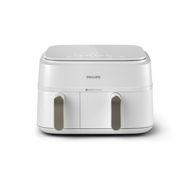 Philips 3000 series NA353/10 fryer Double 9 L Stand-alone 2750 W Hot air fryer Silver, White