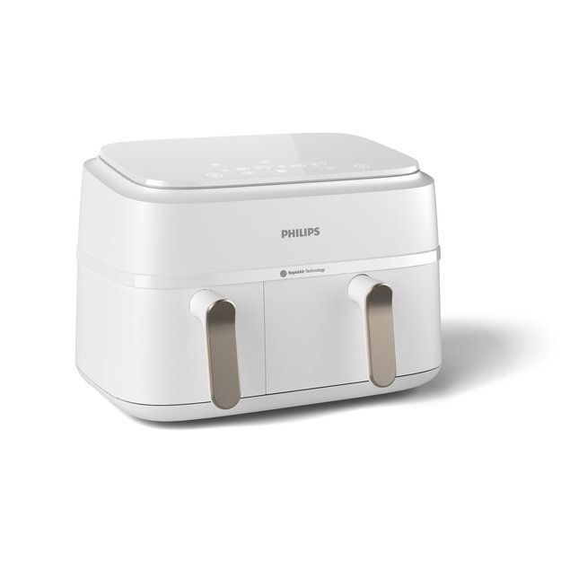 Philips 3000 series NA353/10 fryer Double 9 L Stand-alone 2750 W Hot air fryer Silver, White