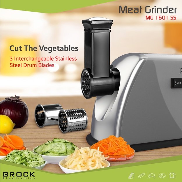 Brock MG 1601 SS Meat Grinder 1400W, Red/Steel