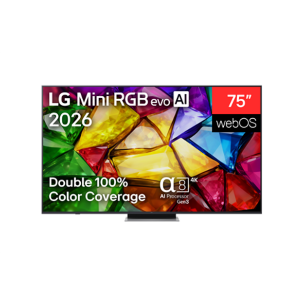 LG 4K evo AI Mini RGB TV | 75MRGB87B3B | 75 | Smart TV | webOS | UHD | Black