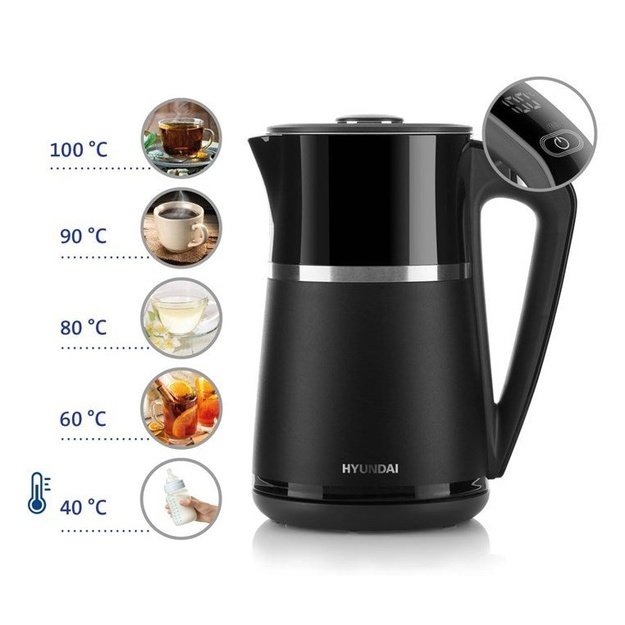 Electric kettle Hyundai VK309 with temperature control 1.7L black