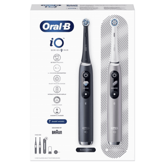 Oral-B Electric Toothbrush iO 9 Series Duo Rechargeable For adults Number of brush heads included 2 Black Onyx/Rose Number of