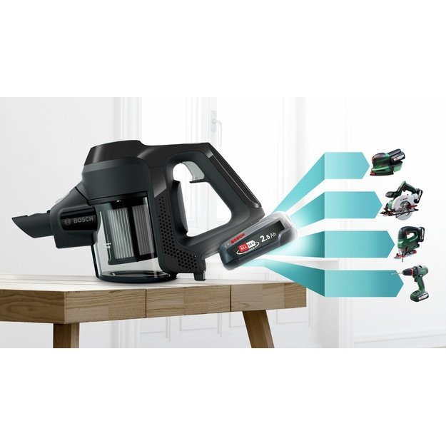 Bosch Serie 6 BBS611BSC stick vacuum/electric broom 2-in-1 stick vacuum Battery Dry Bagless Black 2.5 Ah