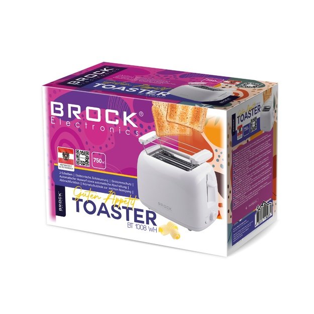 Brock BT 1008 WH Toaster 650-750W, White