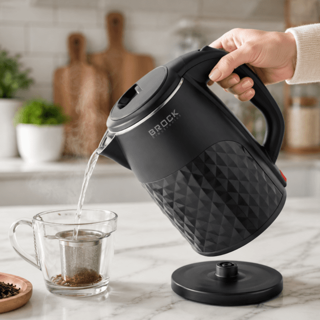 Brock WK 0618 BK Electricl Kettle With Doubl Walls 1,8L 1500W, Black