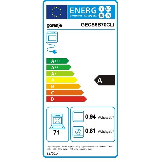 Gorenje GECS6B70CLI Freestanding cooker Ceramic hob Beige