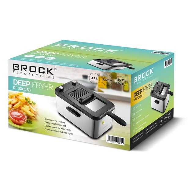 Brock DF 3001 SS 3,2L 2200W, Black/Steel