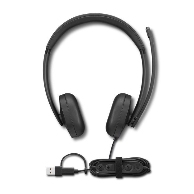 Lenovo VoIP 5000 Wired Headset w/ Mic, USB A/C, Bl