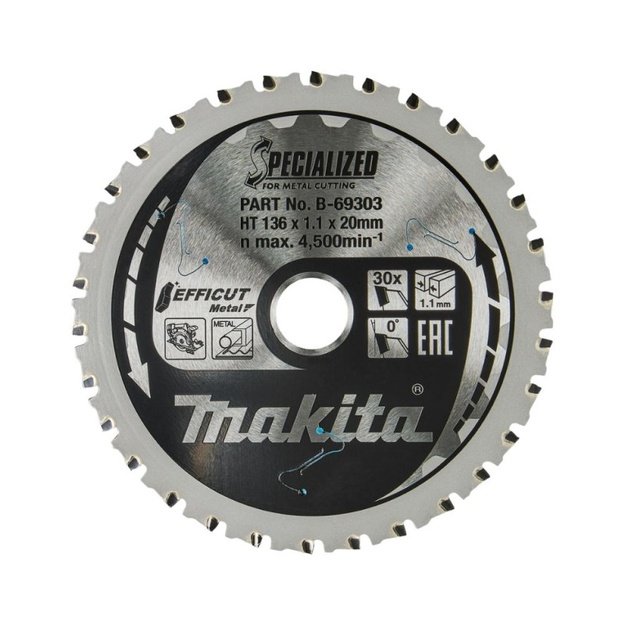 Metalo pjovimo diskas MAKITA HM 136x20x1mm Z30