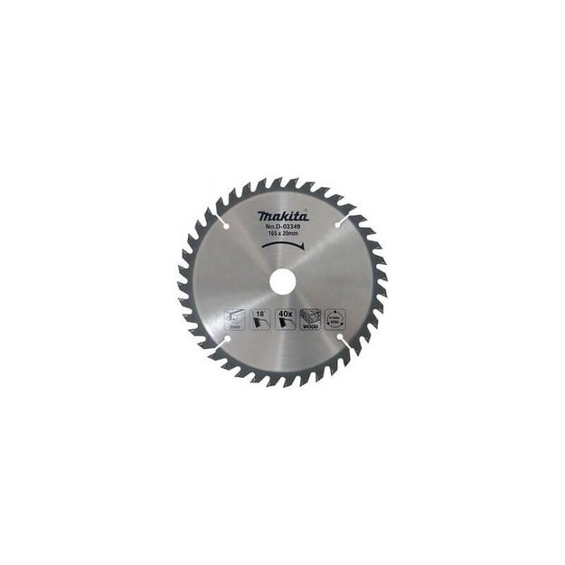 Medžio pjovimo diskas MAKITA 165x20x2,0mm 40T 18&deg; 5603R 5604R