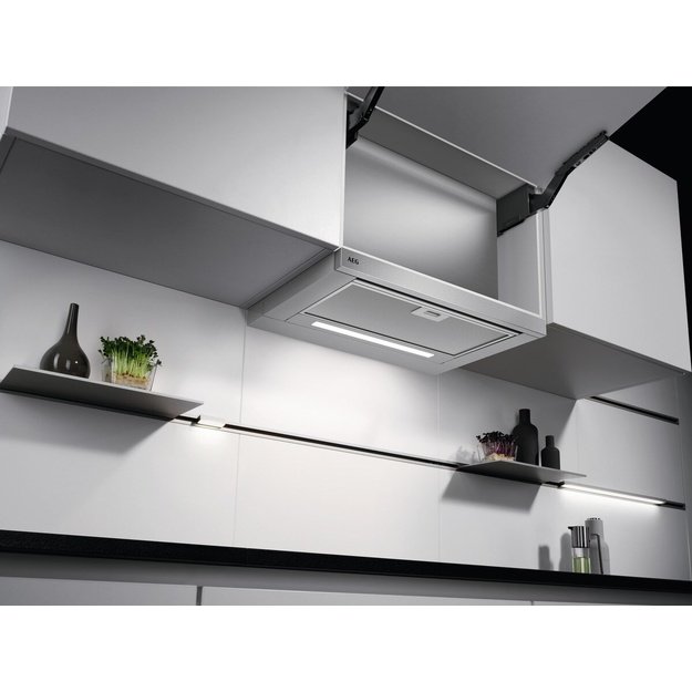 AEG DPE5660M Semi built-in (pull out) Grey 495 m3/h