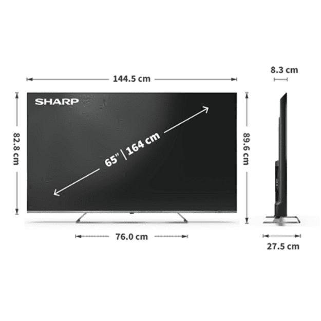 Sharp 4K Ultra HD QLED MiniLED TV | 65JP7265E | 55 | Smart TV | Google TV | UHD