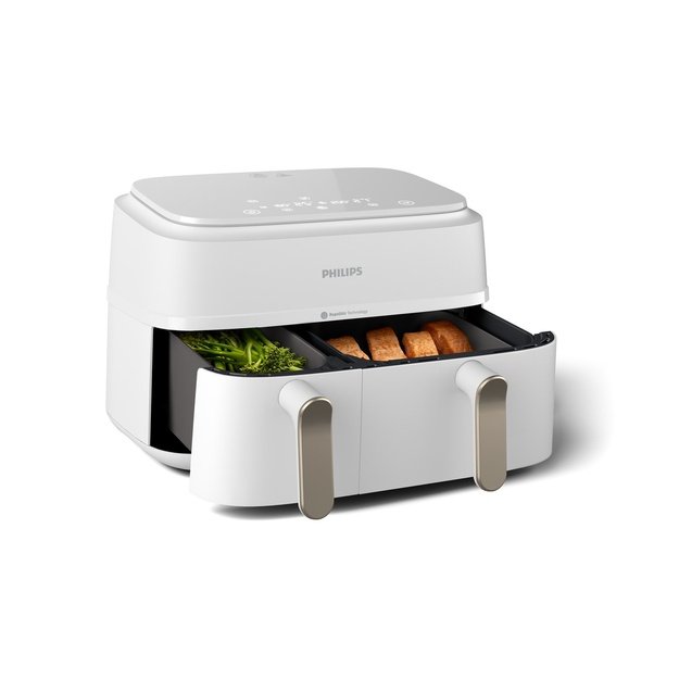Philips Double basket Airfryer | NA353/10 3000 series | Power 2750 W | Capacity 9 L | Rapid Air Plus | White