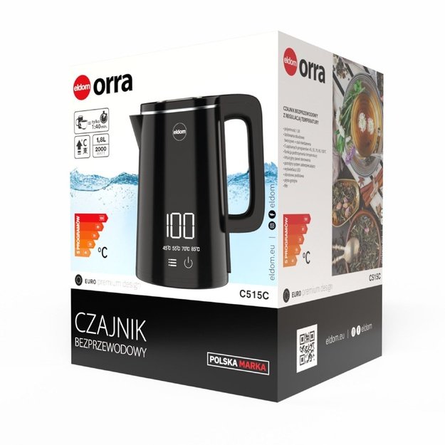 ELDOM C515C Cordless Kettle 1.8 L 2000 W Black