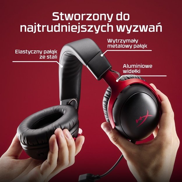HyperX Cloud III S Wireless - Gaming Headset (Black-Red)